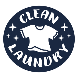 Clean laundry label blue PNG Design