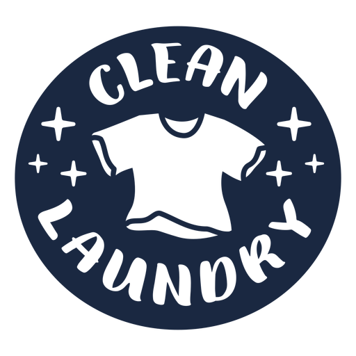 Clean laundry label blue