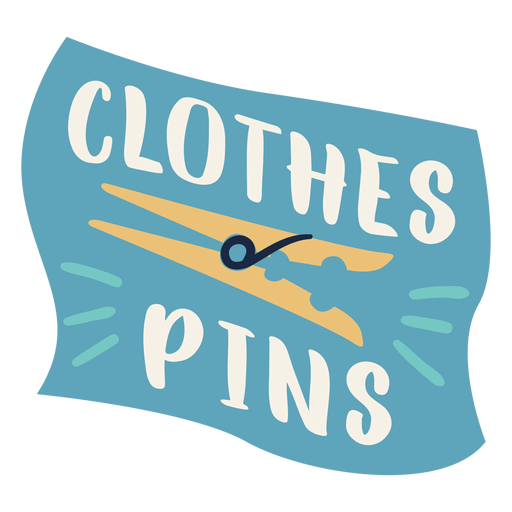 Clothes pins label flat PNG Design