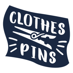 Etiqueta de alfileres de ropa azul Diseño PNG