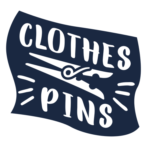 Clothes pins label blue PNG Design