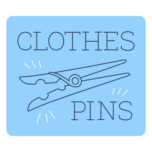 Clothes pins label line PNG Design