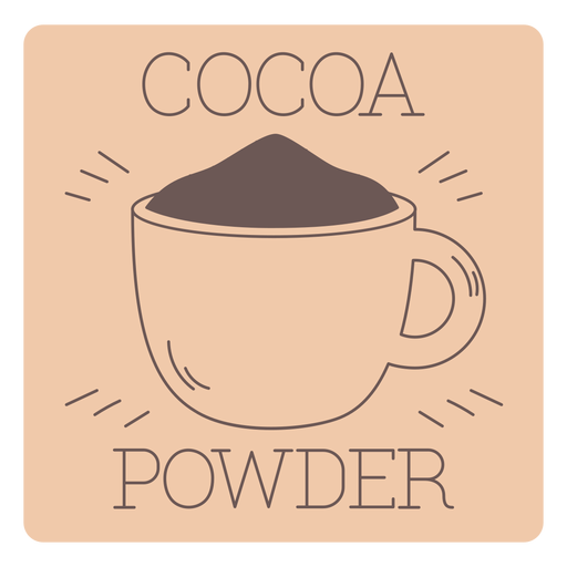 Línea de etiquetas de cacao en polvo Diseño PNG