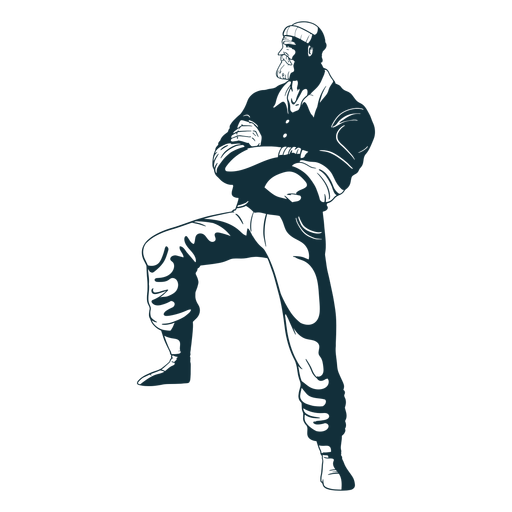 Personagem de lenhador de braços cruzados azul Desenho PNG