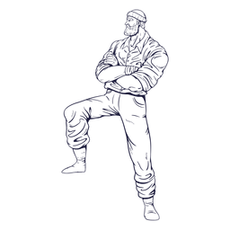 Crossed arms lumberjack character hand drawn Transparent PNG