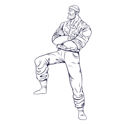 Lenhador de braços cruzados desenhado à mão Desenho PNG