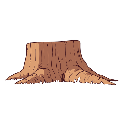 Cut tree trunk illustration