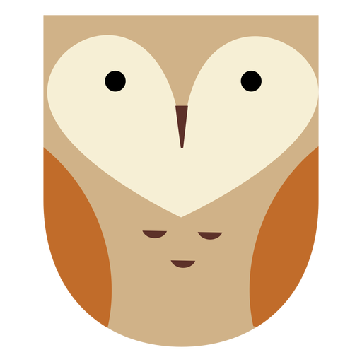 Cute heart shaped owl flat PNG Design