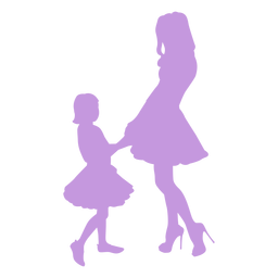 Cute mother and daughter silhouette PNG Design Transparent PNG