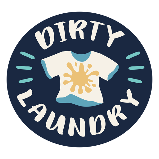 Dirty laundry label flat PNG Design
