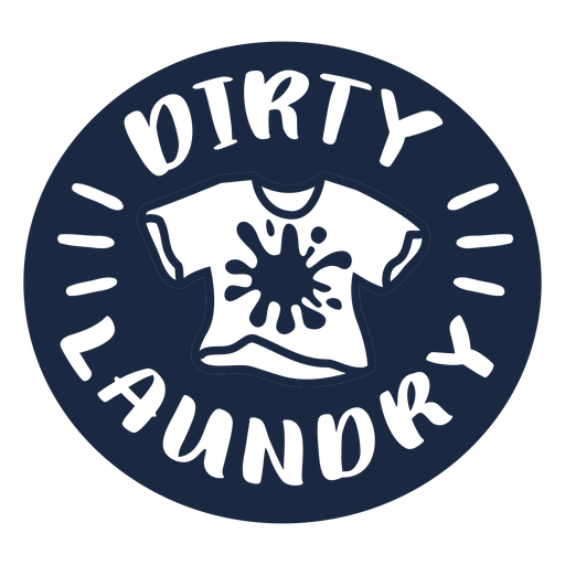 Dirty laundry label blue PNG Design