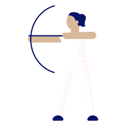 Arquero femenino plano Diseño PNG