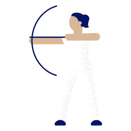 Female archer flat PNG Design