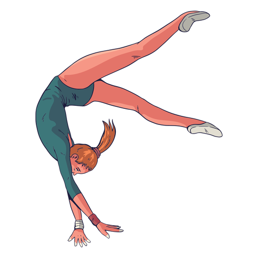 Personaje de gimnasta femenina Diseño PNG