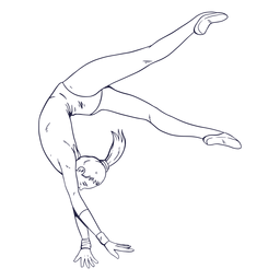 Female gymnast character hand drawn PNG Design