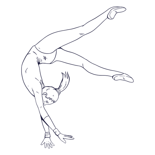 Personagem de ginasta feminina desenhada à mão