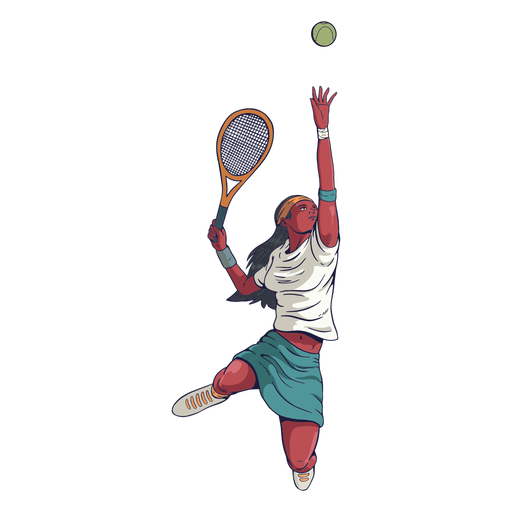 Personaje de tenista femenina Diseño PNG