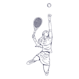 Dibujado a mano personaje tenista femenino Diseño PNG Transparent PNG