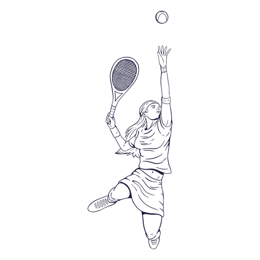 Dibujado a mano personaje tenista femenino Diseño PNG