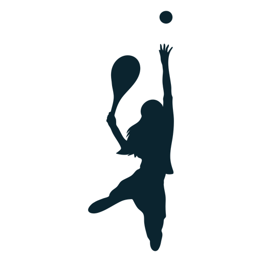 Female tennis player silhouette tennis player PNG Design