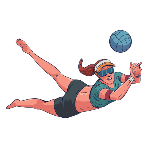 Charakter der weiblichen Volleyballspielerin PNG-Design