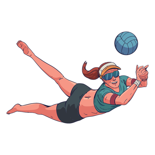 Personagem de jogador de vôlei feminino Desenho PNG