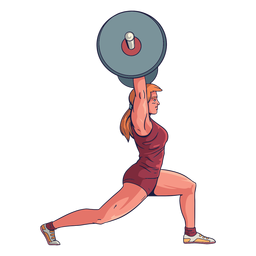 Personagem de halterofilista feminina Desenho PNG