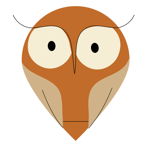 Flat brown owl PNG Design