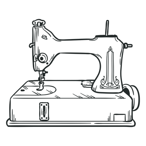 Hand drawn antique sewing machine PNG Design
