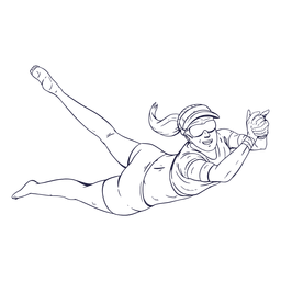 Hand drawn female volleyball player character PNG Design Transparent PNG