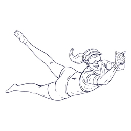 Personagem de jogador de voleibol feminino desenhada de mão Personagem de jogador de voleibol feminino desenhada de mão