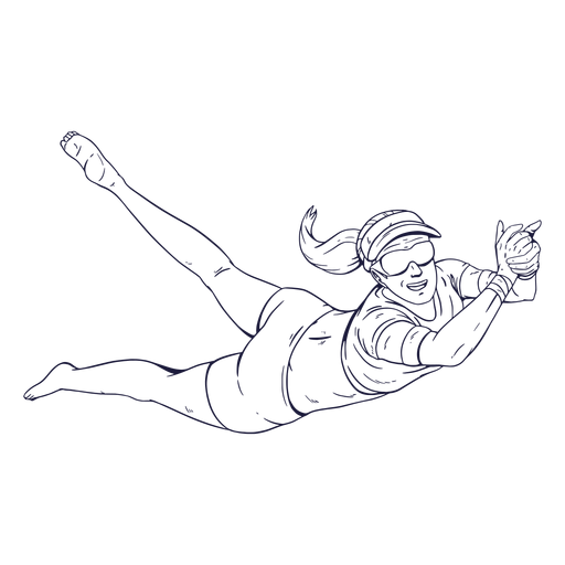 Hand drawn female volleyball player character PNG Design