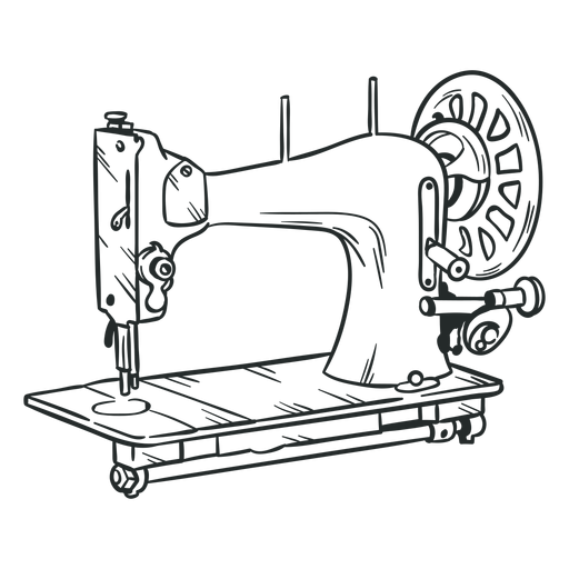 máquina de costura vintage desenhada à mão baixar png svg transparente