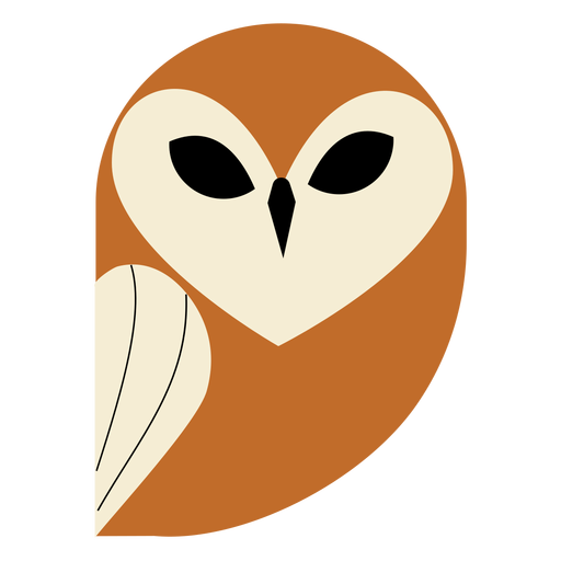 Heart shaped owl flat PNG Design