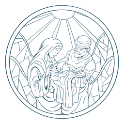 Dibujado a mano natividad de Jesús Diseño PNG