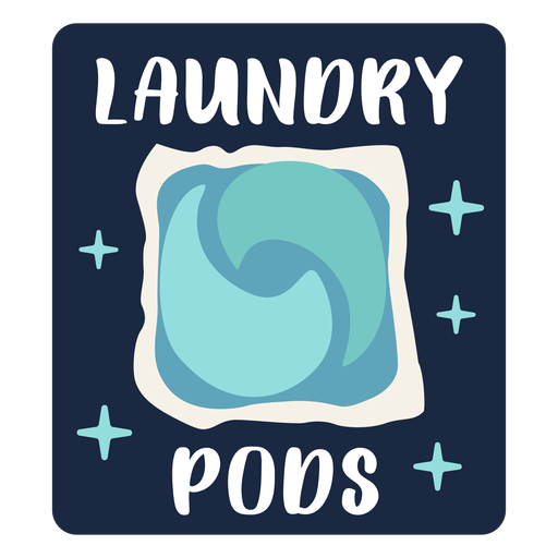Laundry pods label flat Transparent PNG & SVG vector file