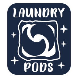 Laundry pods label blue PNG Design
