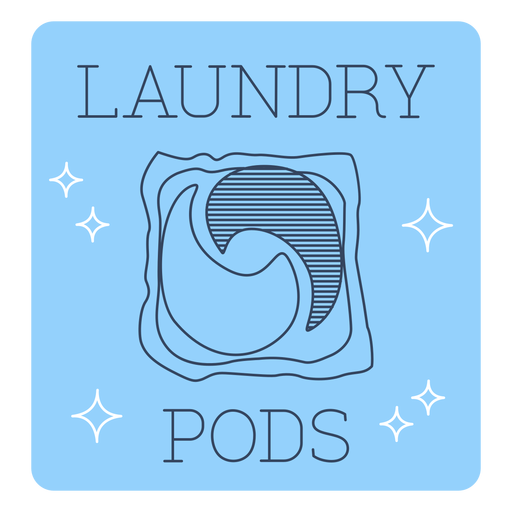 Laundry pods label line PNG Design