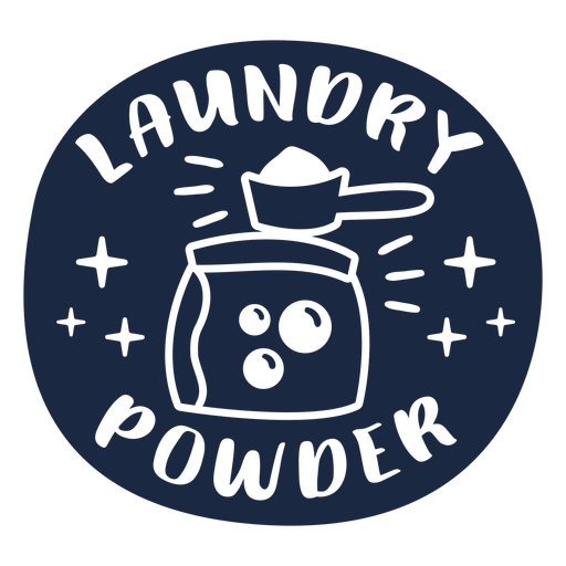 Laundry powder label blue PNG Design