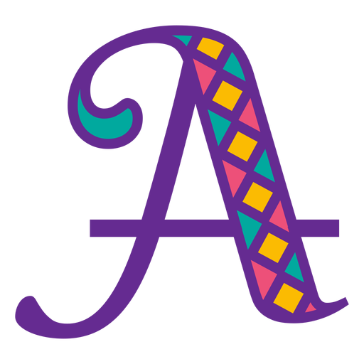 Letter a mardi gras PNG Design