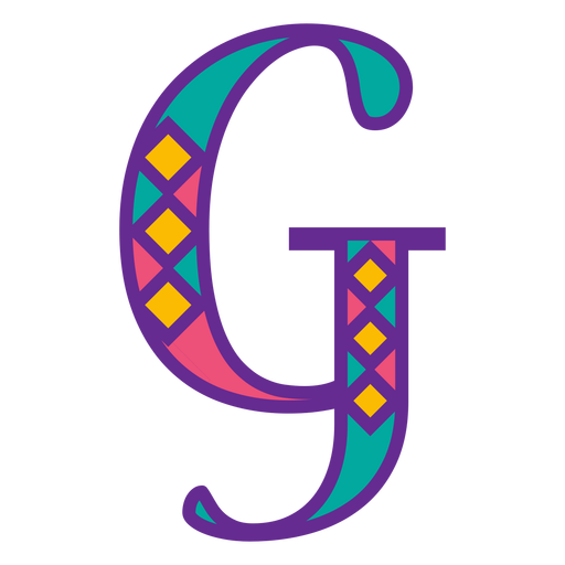 Letter g mardi gras PNG Design