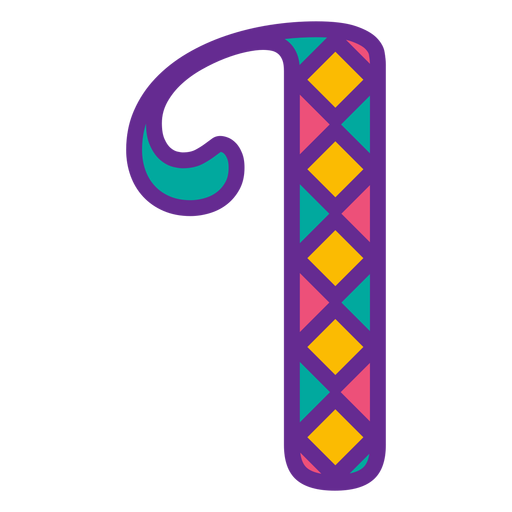 Letter i mardi gras PNG Design