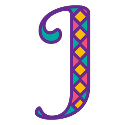 Letra j mardi gras Diseño PNG