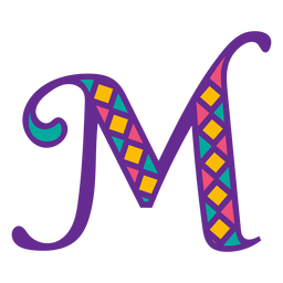 Carta m mardi gras Desenho PNG