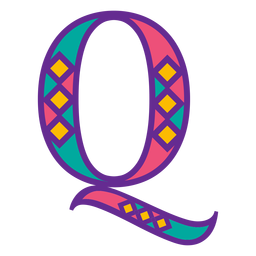 Buchstabe q Karneval PNG-Design