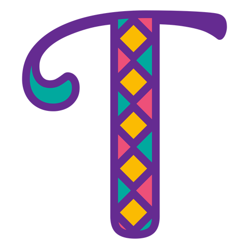 Letter t mardi gras PNG Design