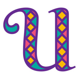 Letra u mardi gras Desenho PNG