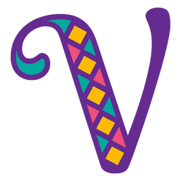 Letter v mardi gras PNG Design