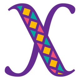 Letra x mardi gras Desenho PNG