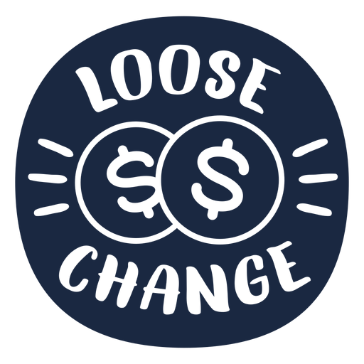 Loose change label blue PNG Design
